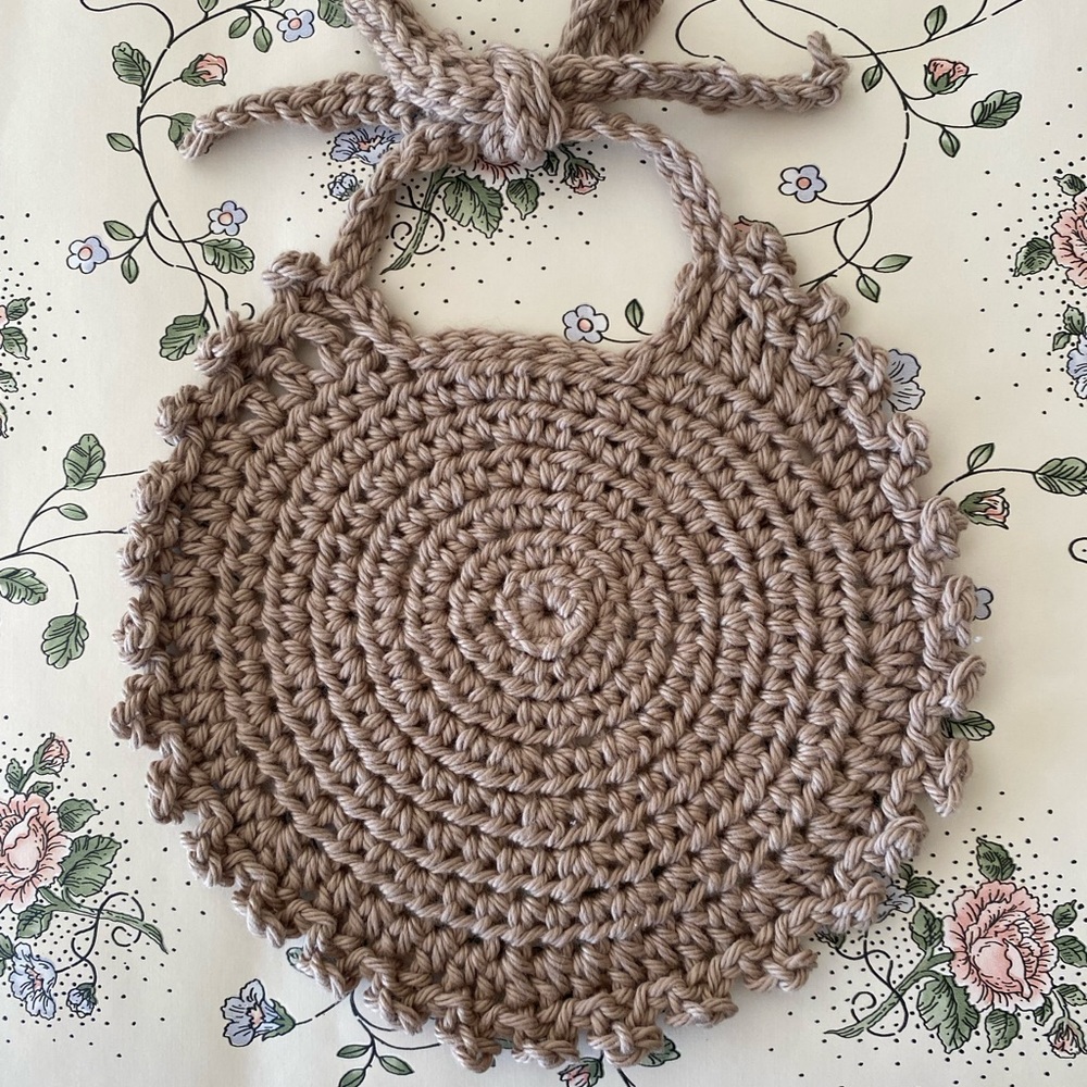 Crochet Baby Bib  Heirloom Baby Shower Gift 100% Cotton